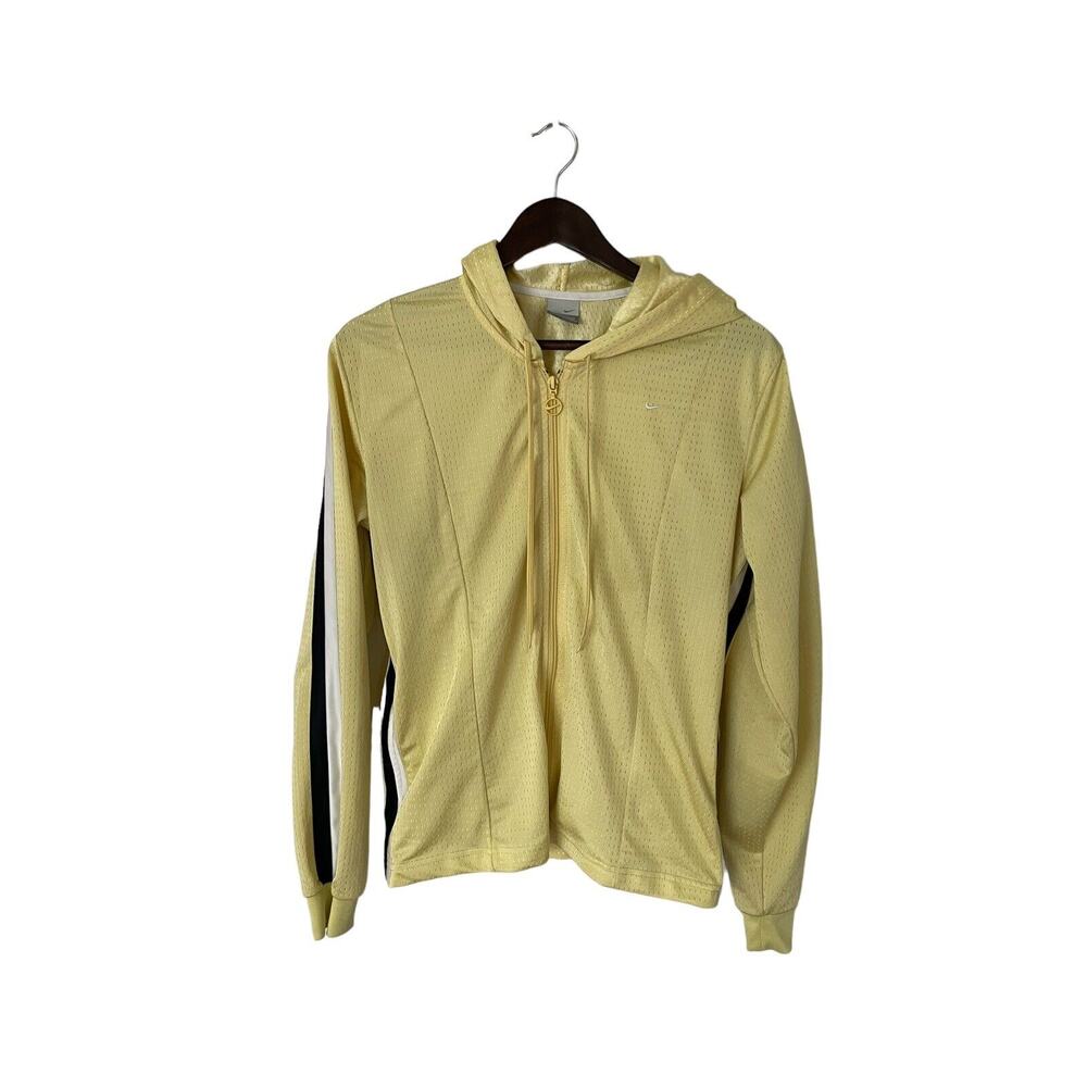 Vtg Nike Gray tag y2k 90s‎ Yellow track hooded jacket sz XL 16-18